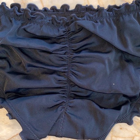 Small Victoria Secret Bikini Swim Bottoms Ruffle Black - Picture 4 of 4